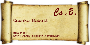Csonka Babett névjegykártya